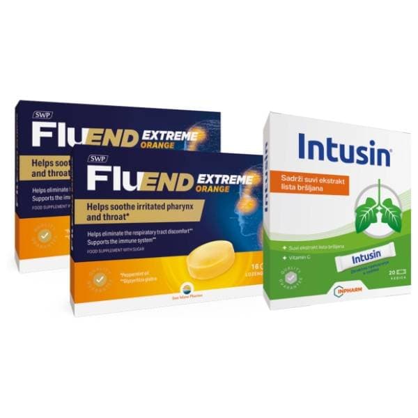 SUN WAVE PHARMA Fluend extreme orange 2x16kom+Intusin 20kesica 0