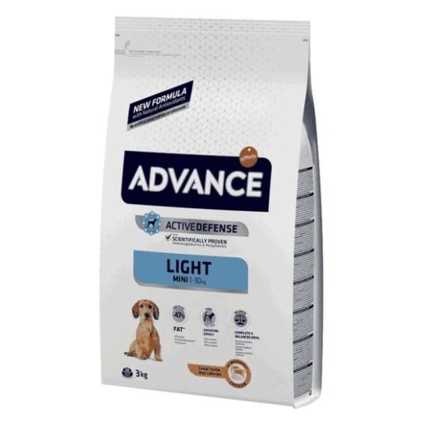 ADVANCE Mini adult light hrana za gojazne pse piletina 3kg 0