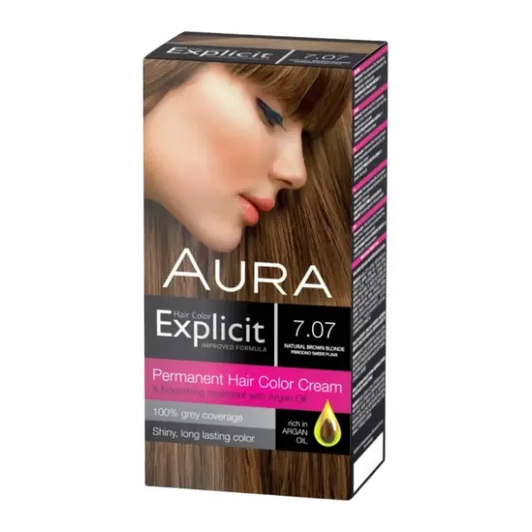 AURA Explicit farba za kosu 7.07 prirodno smeđe plava 0