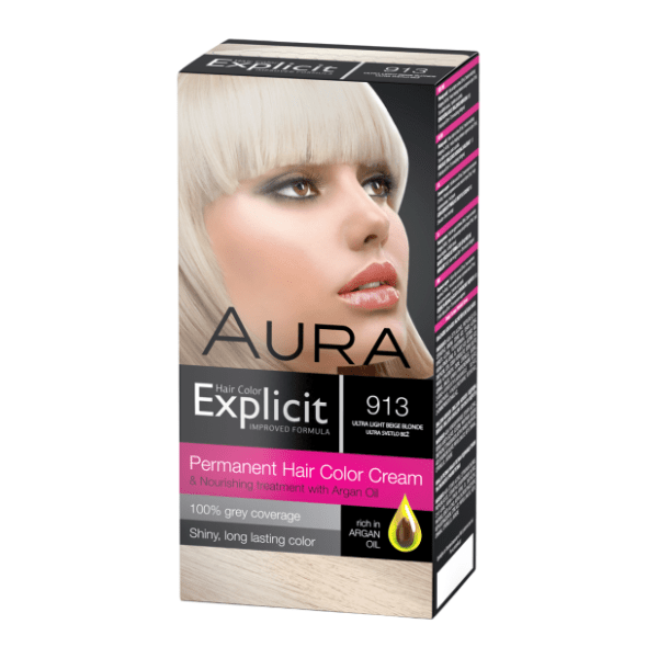 AURA Explicit farba za kosu 913 ultra svetlo bež 0
