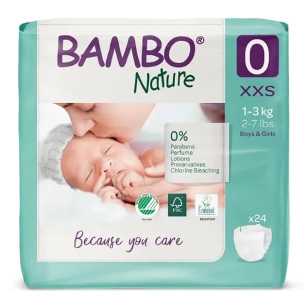 BAMBO pelene nature 0 XXS 24kom 0