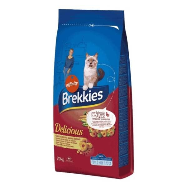 BREKKIES Delicious meat hrana za mačke piletina ćuretina 20kg 0