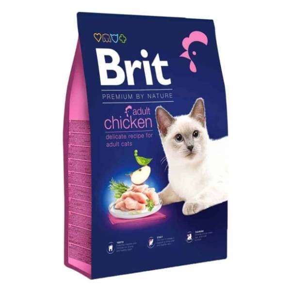 BRIT Premium by nature adult hrana za mačke piletina 8kg 0