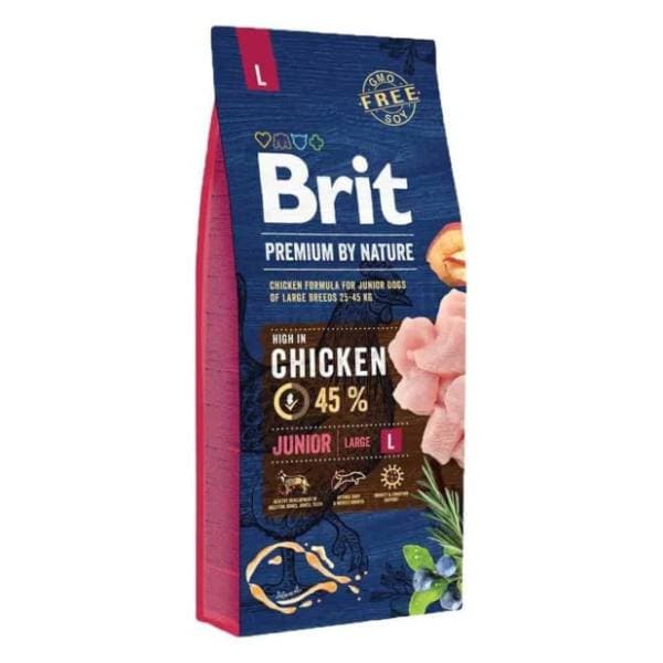 BRIT Premium by nature junior large hrana za pse piletina 3kg 0