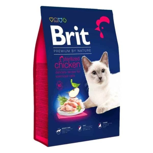 BRIT Premium by nature sterilized hrana za mačke piletina 300g 0