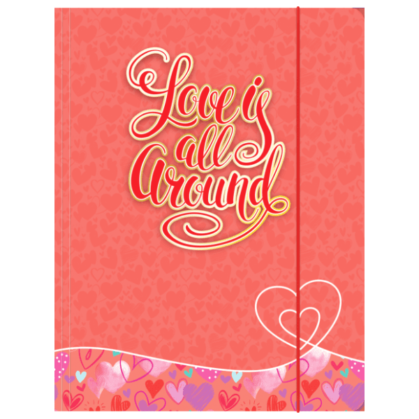 Fascikla sa gumom OPTIMUM Lux love is all crvena 0