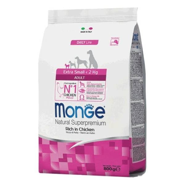 MONGE Extra small adult hrana za odrasle pse piletina 3kg 0