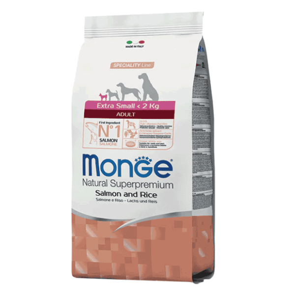 MONGE Extra small adult hrana za pse losos i pirinač 2,5kg 0