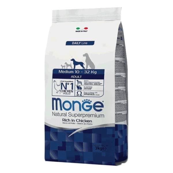 MONGE Daily medium adult hrana za pse piletina 3kg 0
