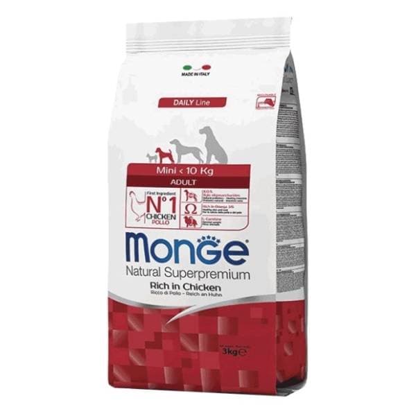 MONGE Mini adult hrana za pse piletina 3kg 0