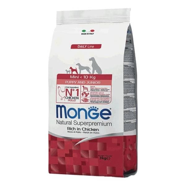 MONGE Mini puppy and junior hrana za pse piletina 800g 0