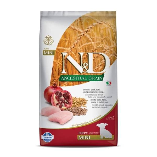 N&D Ancestral grain mini puppy hrana za pse piletina nar 2,5kg 0