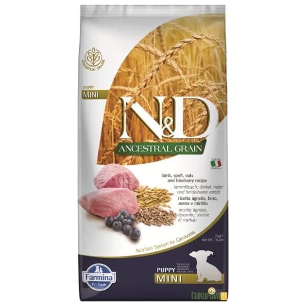 N&D Ancestral grain mini puppy jagnjetina borovnica 7kg 0