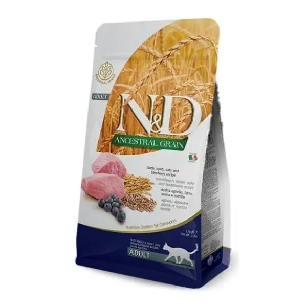 N&D Low grain hrana za odrasle mačke jagnjetina borovnica 300g 0