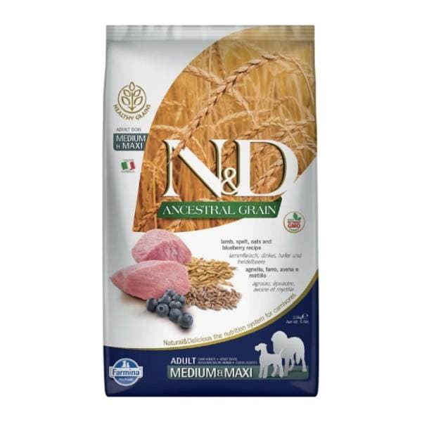 N&D Low grain medium maxi adult jagnjetina borovnica 2,5kg 0