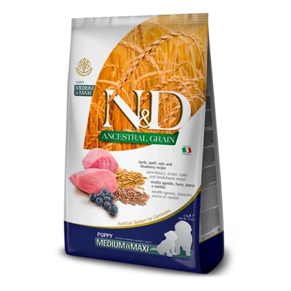N&D Low grain medium maxi puppy jagnjetina borovnica 2,5kg 0
