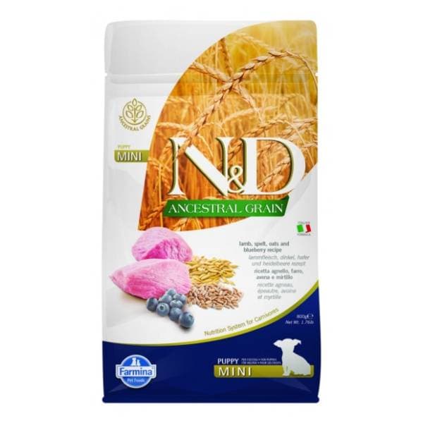 N&D Low grain mini puppy hrana za pse jagnjetina borovnica 800g 0
