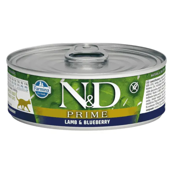 N&D Prime hrana za mačke borovnica i jagnjetina 70g 0