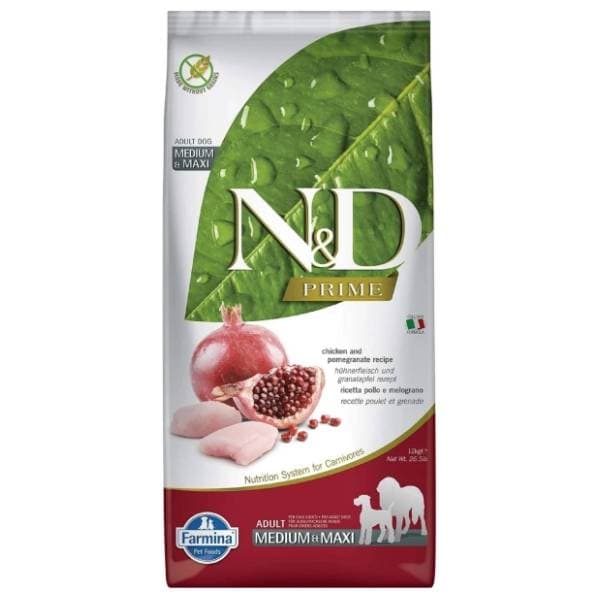 N&D Prime medium maxi adult hrana za pse piletina nar 12kg 0