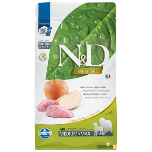 N&D Prime medium maxi adult jabuka divlja svinja 2,5kg 0