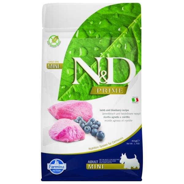 N&D Prime mini adult hrana za pse jagnjetina i borovnica 800g 0