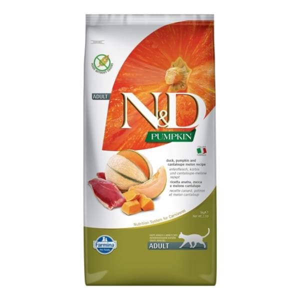 N&D Pumpkin hrana za odrasle mačke bundeva i pačetina 5kg 0