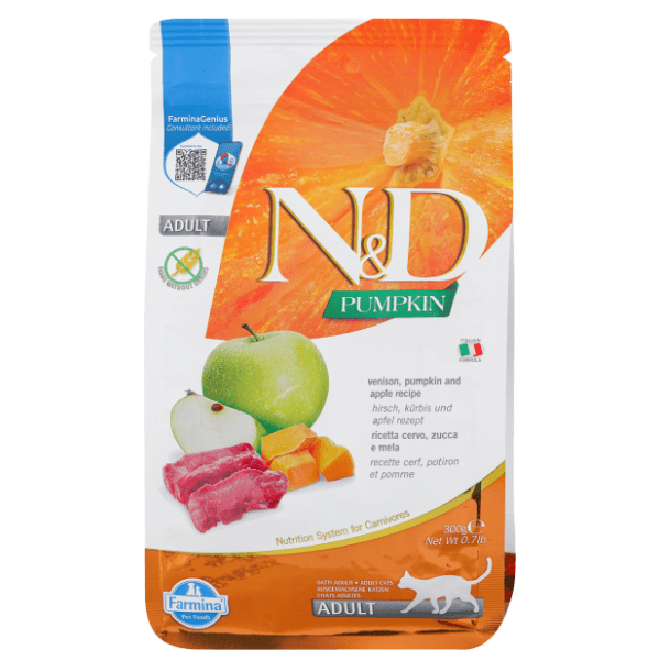 N&D Pumpkin hrana za odrasle mačke bundeva i srnetina 300g 0