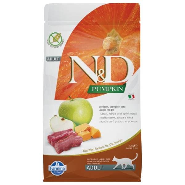 N&D Pumpkin hrana za odrasle mačke bundeva i srnetina 5kg 0