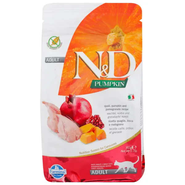 N&D Pumpkin hrana za odrasle mačke prepelica bundeva nar 300g 0