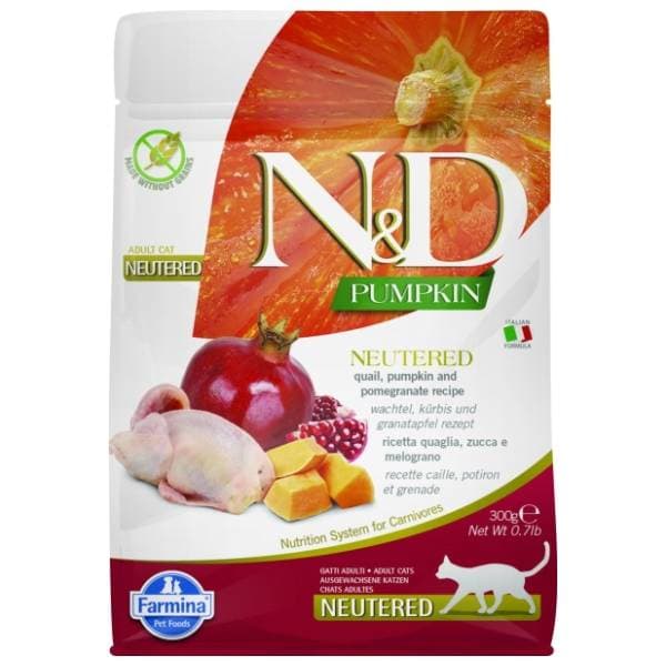N&D Pumpkin hrana za sterilisane mačke prepelica i nar 5kg 0