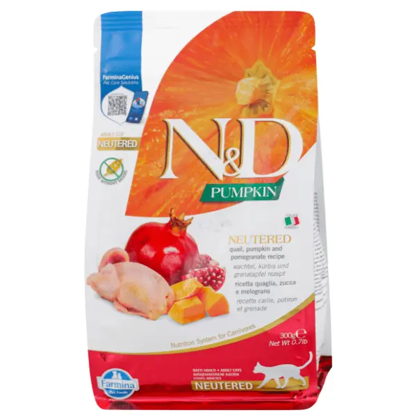N&D Pumpkin hrana za sterilisasene mačke bundeva prepelica 300g 0