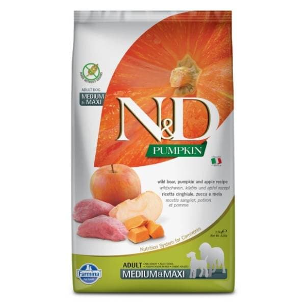 N&D Pumpkin medium maxi adult hrana za pse divlja svinja 12kg 0