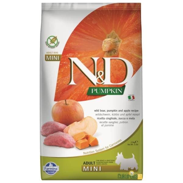 N&D Pumpkin mini adult hrana za pse divlja svinja 2,5kg 0