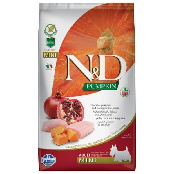 N&D Pumpkin mini adult hrana za pse piletina i nar 2,5kg 0