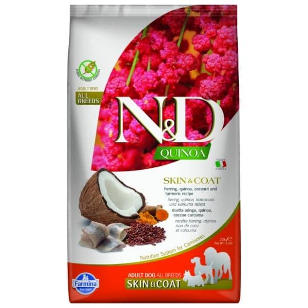 N&D Quinoa skin & coat haringa kokos i kurkuma 2,5kg 0