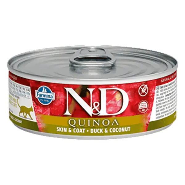N&D Quinoa skin & coat hrana za mačke kinoa i pačetina 80g 0