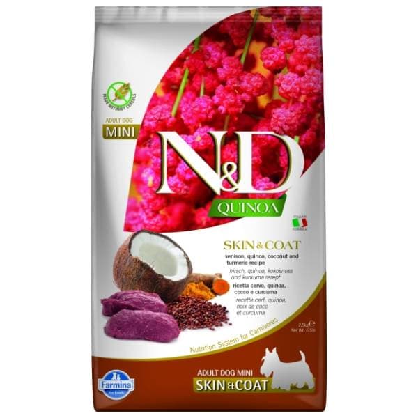 N&D Quinoa skin & coat mini srnetina kokos kurkuma 2kg 0