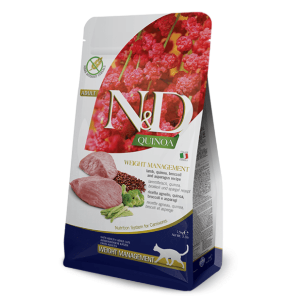 N&D Quinoa weight management hrana za mačke jagnjetina 1,5kg 0