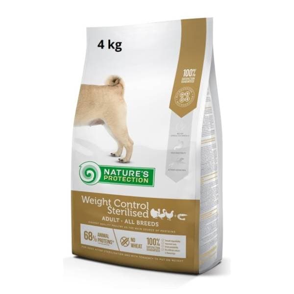 NATURE'S PROTECTION Sterilised adult weight control živina 4kg 0