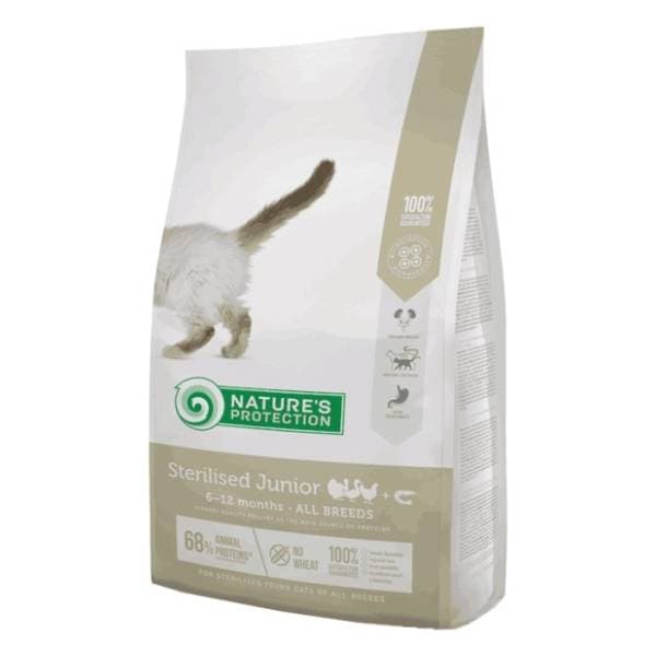 NATURE'S PROTECTION Sterilised junior živina i račići 2kg 0