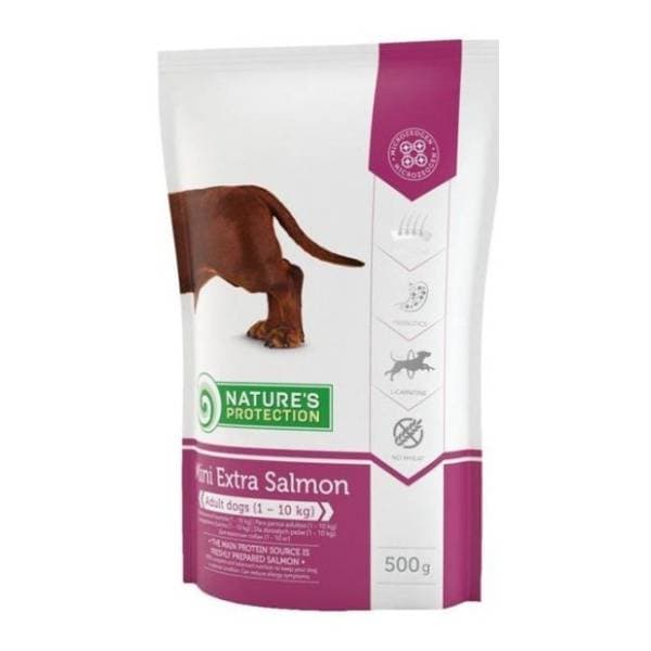 NATURE'S PROTECTION Super premium mini extra losos 500g 0