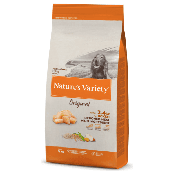 NATURES VARIETY Original maxi medium adult piletina 12kg 0