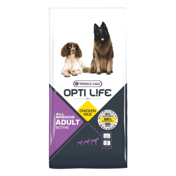 OPTI LIFE Active all breeds hrana za pse piletina 12,5kg 0