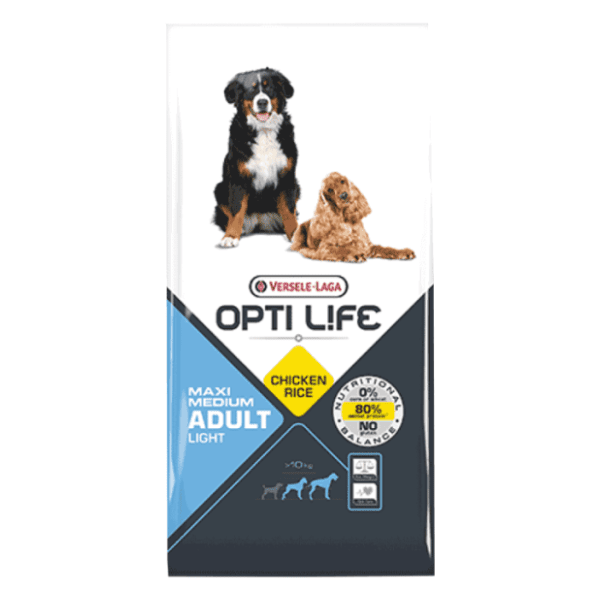 OPTI LIFE Medium & maxi adult light hrana za pse 12,5kg 0