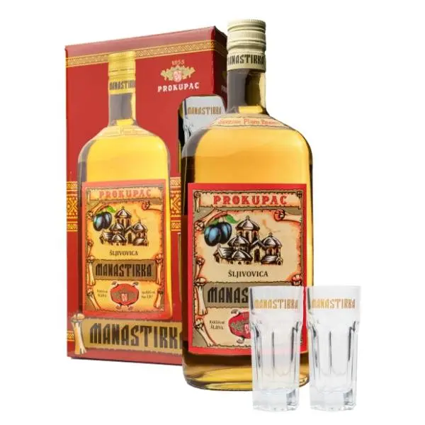 Rakija PROKUPAC Manastirka 1l + 2 čaše 0