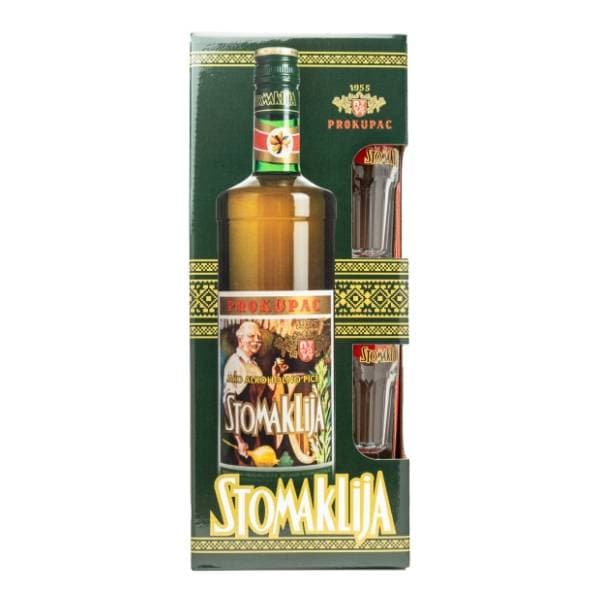 Rakija PROKUPAC Stomaklija 1l + 2 čaše 0