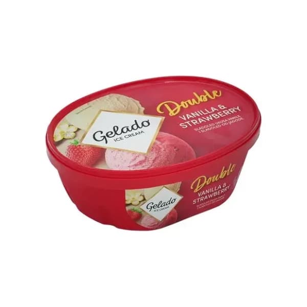 Sladoled GELADO Double vanila jagoda 1000ml 0