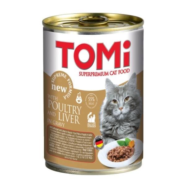 TOMI hrana za mačke živina i jetra 400g 0
