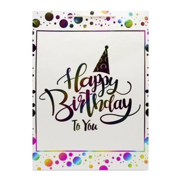 Ukrasna kesa XL OPTIMUM Happy birthday hologram 1kom 2