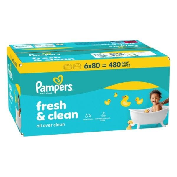 Vlažne maramice PAMPERS fresh clean 6x80kom 0